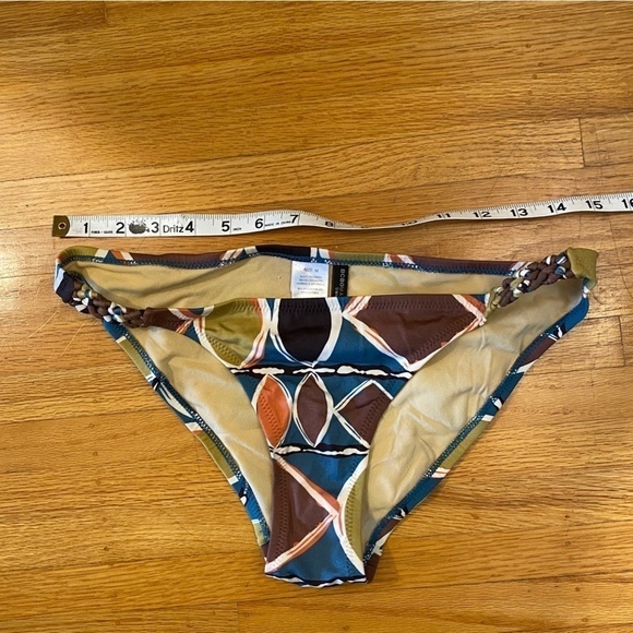 BCBGMAXAZRIA bathing suit bottom geometric bikini olive blue coral brown green - Picture 10 of 12